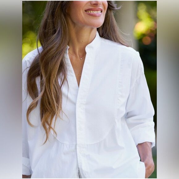 Frank & Eileen Victoria White Shirt | Italian Cotton Button Up Size M - Picture 2 of 12